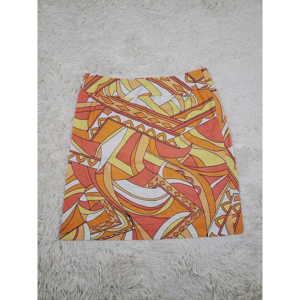Vintage Y2k Talbots Women's Skirt Stretch Geometric Multicolor Size 6 Zip